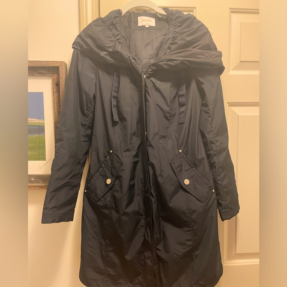 Laundry by Shelly Segal Hooded Rain Trenchcoat